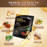 GEE MAGIC 3-in-1 Hair Dye Shampoo 30ml x10 Travel Sachets – Herbal Natural Hair Colour, Grey Coverage, Ginseng Extract – Black & Brown, Men & Women