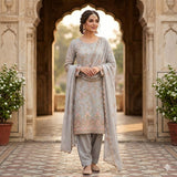 Unstitched Georgette 4 piece Shalwar Kameez Dupatta with Lining Premium Embroidered Polyester