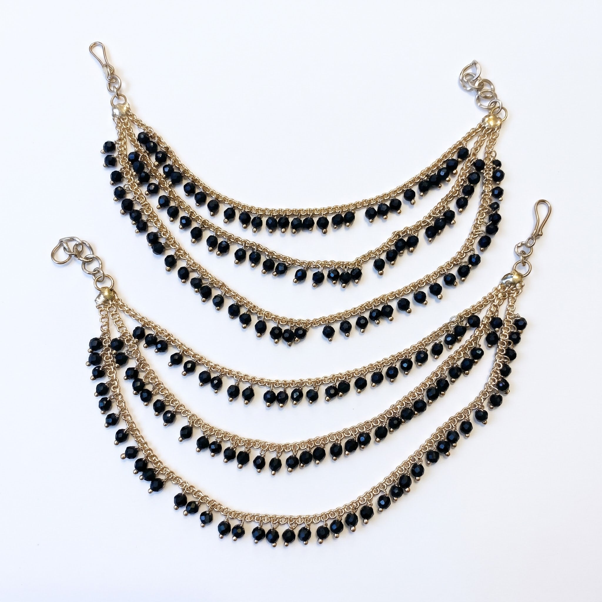 Gold & Multi pearl Ear Chain/Sahare/Pearl kaan chain/Earring support chain/Indian Jewelry/Pakistani Jewelry/Bahubali Kaan sahara Sold as a Pair