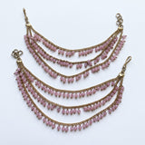 Gold & Multi pearl Ear Chain/Sahare/Pearl kaan chain/Earring support chain/Indian Jewelry/Pakistani Jewelry/Bahubali Kaan sahara Sold as a Pair