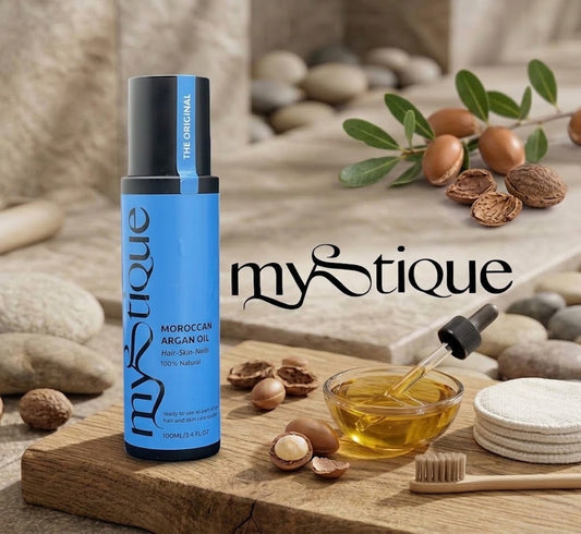 Mystique 100% Natural Vegan Moroccan Argan Oil for Hair, Skin & Nails 100ml