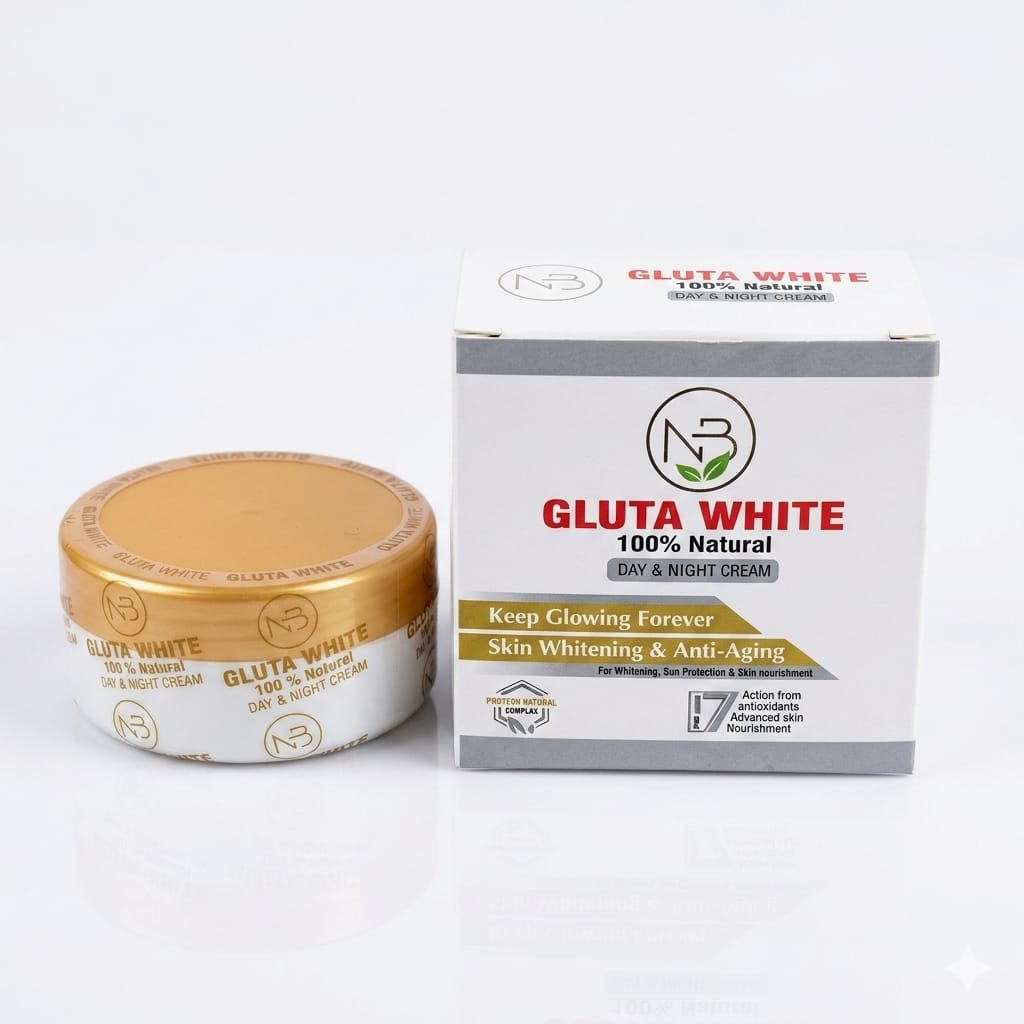100% Natural Gluta White Day & Night Cream | Brightening Moisturizer | Hydrating Face Cream | Daily Skincare for All Skin Types