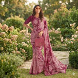 Georgette Chiffon Saree Collection over 30 Trendy Prints | Lightweight Summer Drape | Includes Unstitched Blouse Piece (6.25m) Breathable  Womenswear  Asian  Clothes