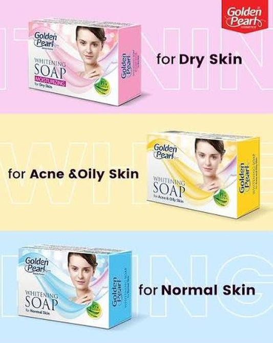 Golden Pearl Glowing Whitening Soap | Daily Facial & Body Cleanser for Normal, Dry, Oily & Acne-Prone Skin | Brightening & Deep Cleansing