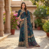 Georgette Chiffon Saree Collection over 30 Trendy Prints | Lightweight Summer Drape | Includes Unstitched Blouse Piece (6.25m) Breathable  Womenswear  Asian  Clothes