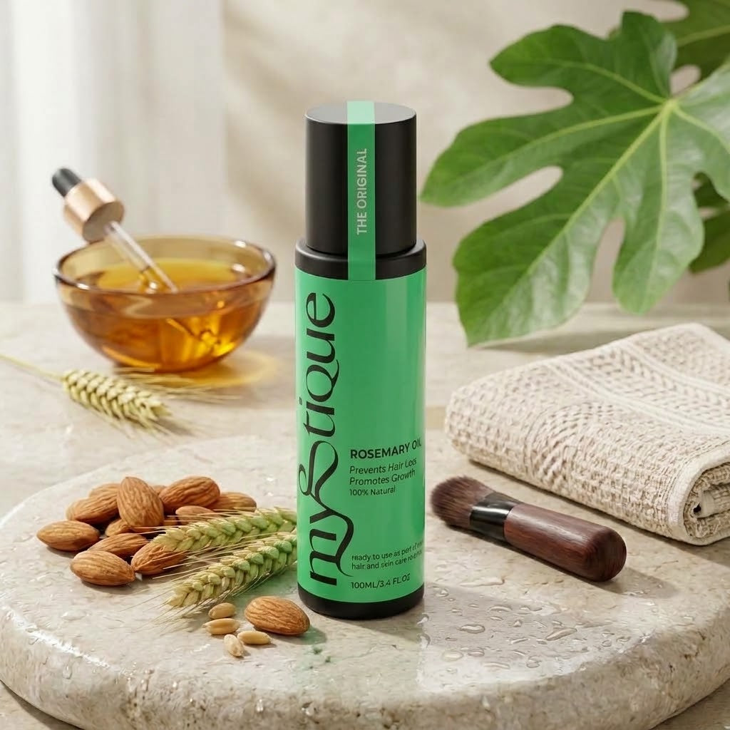 Mystique 100% Natural Rosemary Oil for Hair Growth & Scalp Care, Vegan Skin Oil 100ml