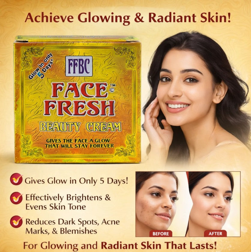 Face Fresh Beauty Cream 20g | Daily Face Moisturiser for Smooth & Glowing Skin | Hydrating Skin Care Cream | Lightweight Formula for Soft Radiant Looking Complexion | Suitable for Everyday Use