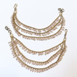 Gold & Multi pearl Ear Chain/Sahare/Pearl kaan chain/Earring support chain/Indian Jewelry/Pakistani Jewelry/Bahubali Kaan sahara Sold as a Pair