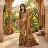 Georgette Chiffon Saree Collection over 30 Trendy Prints | Lightweight Summer Drape | Includes Unstitched Blouse Piece (6.25m) Breathable  Womenswear  Asian  Clothes