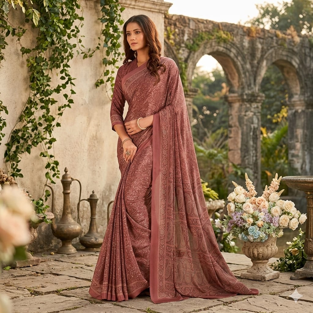 Georgette Chiffon Saree Collection over 30 Trendy Prints | Lightweight Summer Drape | Includes Unstitched Blouse Piece (6.25m) Breathable  Womenswear  Asian  Clothes