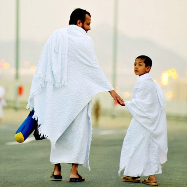 Adult Kids Ihram Towel Prayer Cloth Haj Umrah Makkah Ihram Haram Clothing 2 Piece