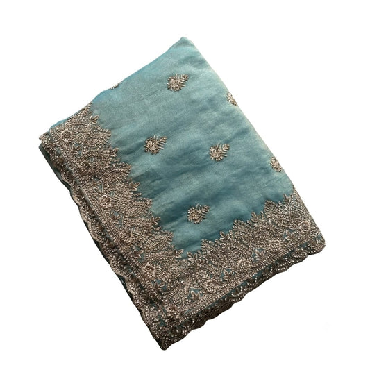 Heavy Weight 2 Toned Shamoo Silk Organza Saree with Rich Zari Work for Women | Luxury Traditional Party Wear Saree with Stitched Blouse Piece | Elegant Wedding, Reception & Festive Designer Saree Collection