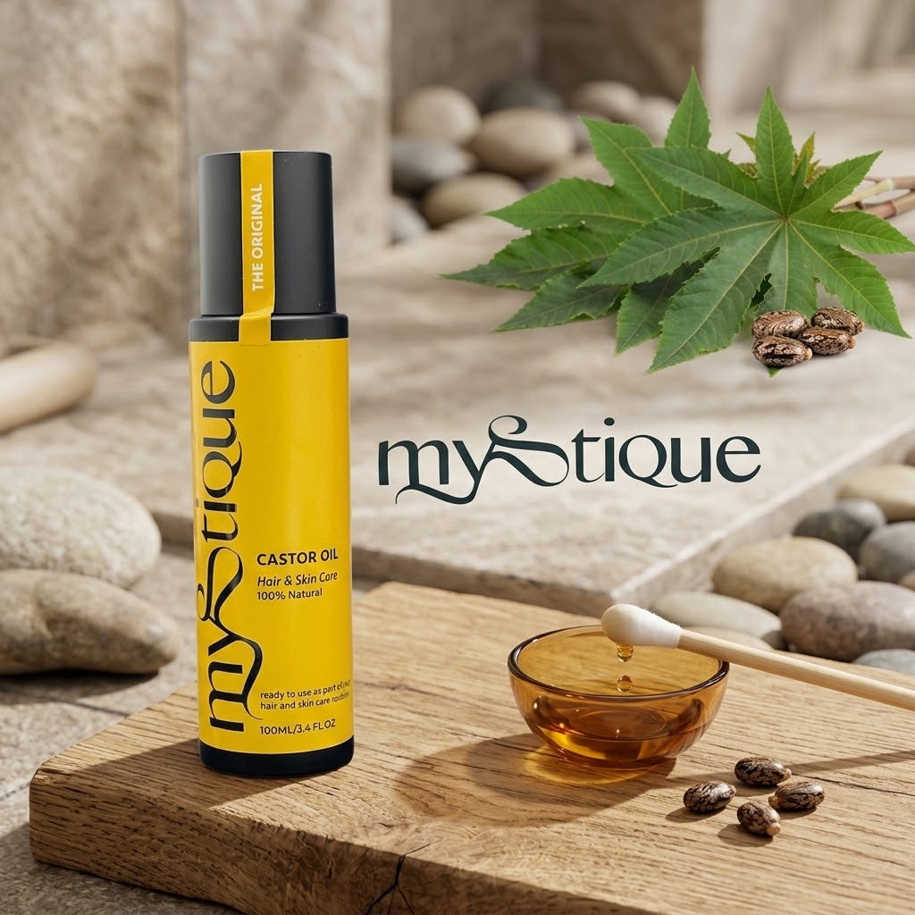 Mystique 100% Natural Cold-Pressed Castor Hair &Skin Oil Nourishing Ready To Use