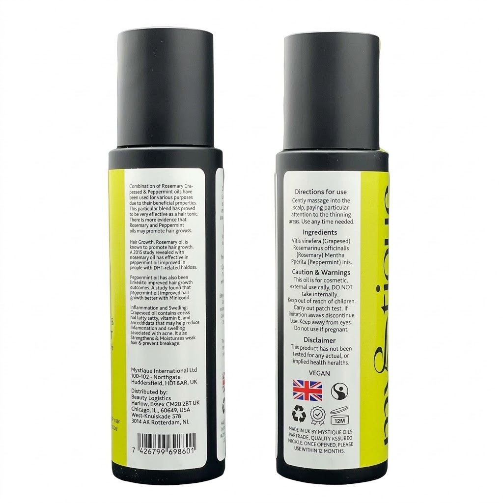 Mystique Rosemary & Peppermint Oil 100ml – Natural Hair, Scalp & Skin Care Oil