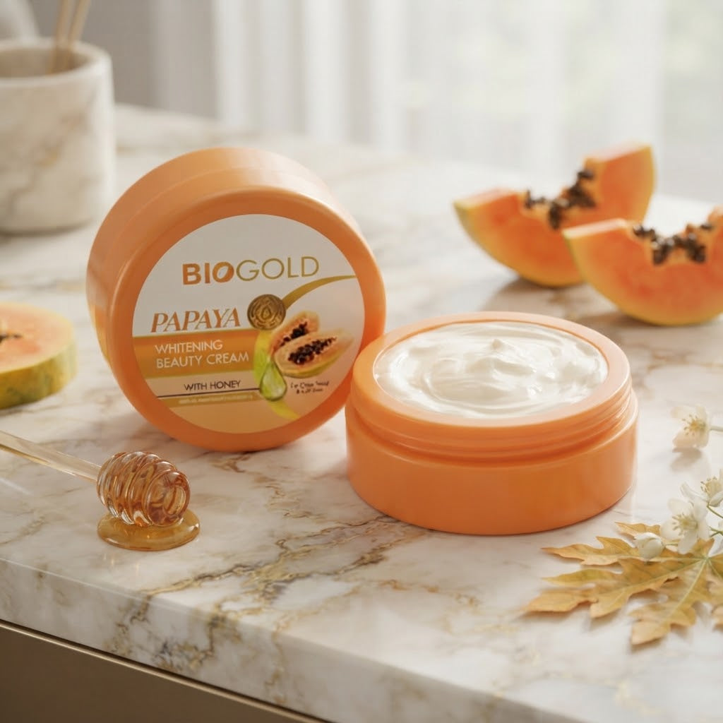 Biogold Papaya Whitening Beauty Cream with Honey – Brightens, Hydrates & Evens Skin Tone