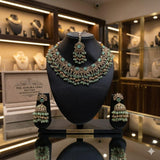 Fancy Traditional Cultural Bridal. Jewellery Set with Stunning Coloured Studs Stones and Beads Perfect for Bridal Dresses