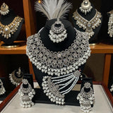 Fancy Traditional Cultural Bridal. Jewellery Set with Stunning Coloured Studs Stones and Beads Perfect for Bridal Dresses