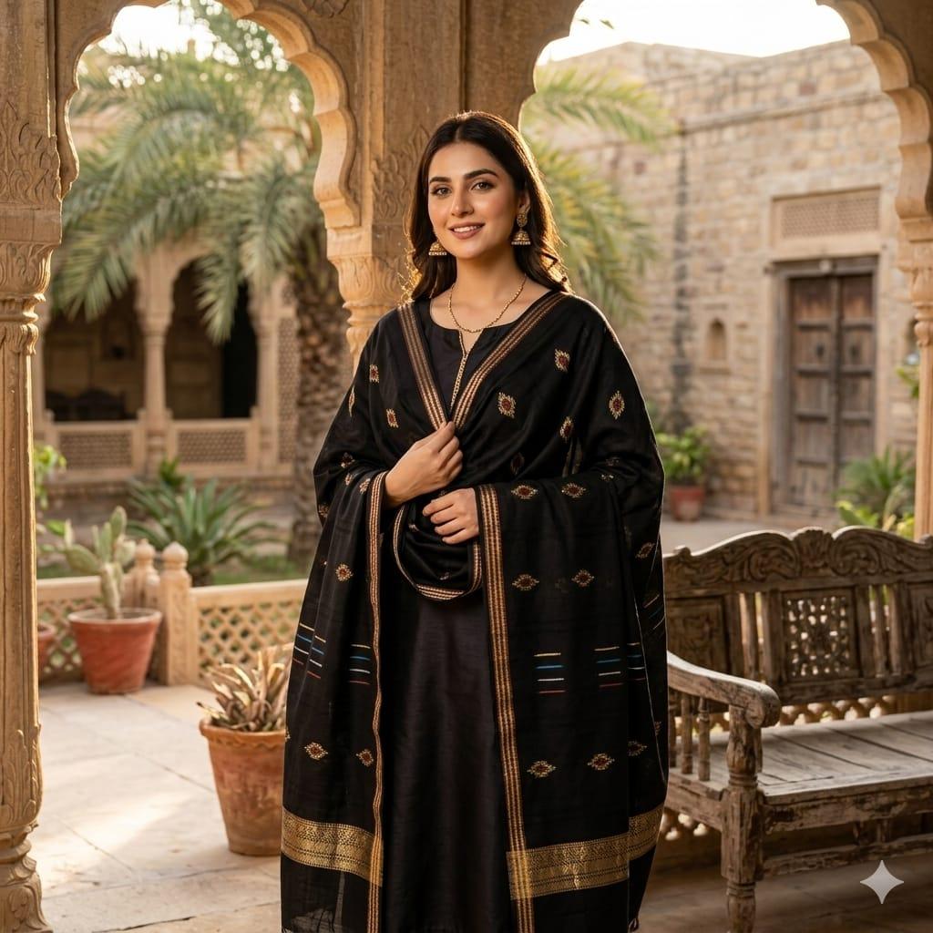 Women's Lightweight Shawl Wrap – Traditional Motif Printed Dupatta, Soft Polyester Scarf for Weddings, Festivals, and Casual Wear