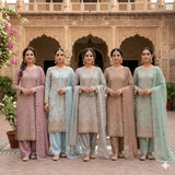 Unstitched Georgette 4 piece Shalwar Kameez Dupatta with Lining Premium Embroidered Polyester
