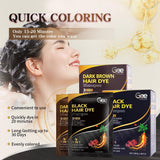 GEE MAGIC 3-in-1 Hair Dye Shampoo 30ml x10 Travel Sachets – Herbal Natural Hair Colour, Grey Coverage, Ginseng Extract – Black & Brown, Men & Women