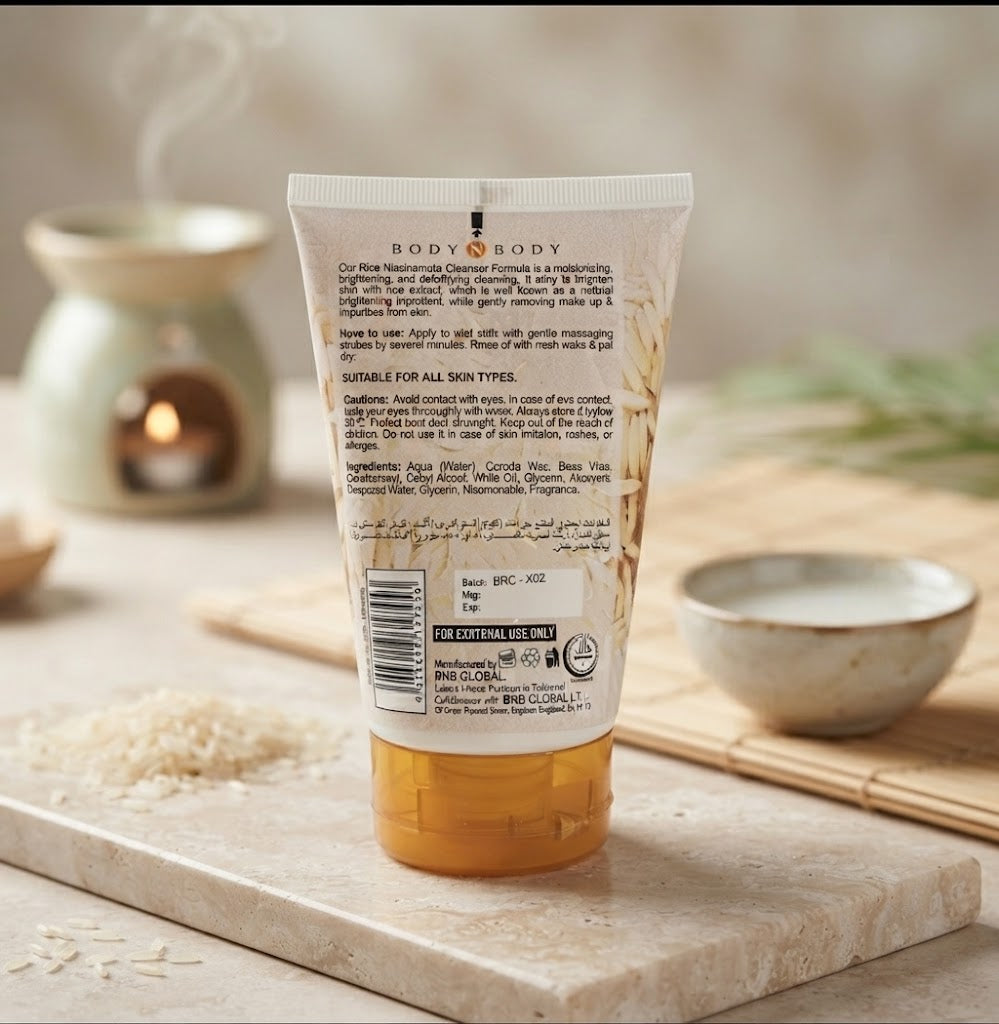 BNB Rice Cleanser Organic Sourced For Brigtening Skin 120ml
