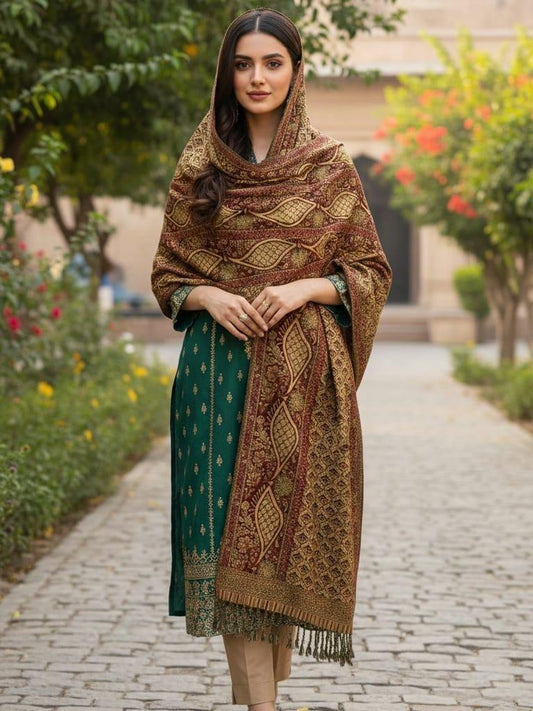 Ladies Luxury Jacquard Shawl – Timeless Elegance for Every Occasion