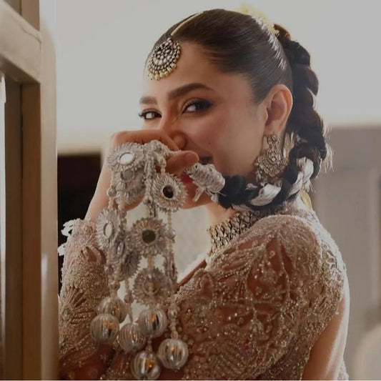 Indian Pakistani Paranda Punjabi Parandi Mehndi Jaago Mirror Bridal Patiala Hair Accessories for Traditional Bridal Looks