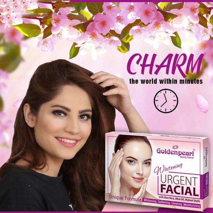 Golden Pearl Whitening Urgent Facial 20ml Sachet | Instant Glow Facial Treatment | Face Brightening Skincare for Smooth, Radiant & Fresh-Looking Skin