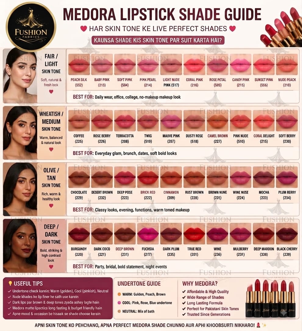 Medora Matte Finish Lipstick | Long Lasting Lipstick | Soft Smooth Application | Matte Lip Color Makeup | Beauty Cosmetic Lipstick for Women