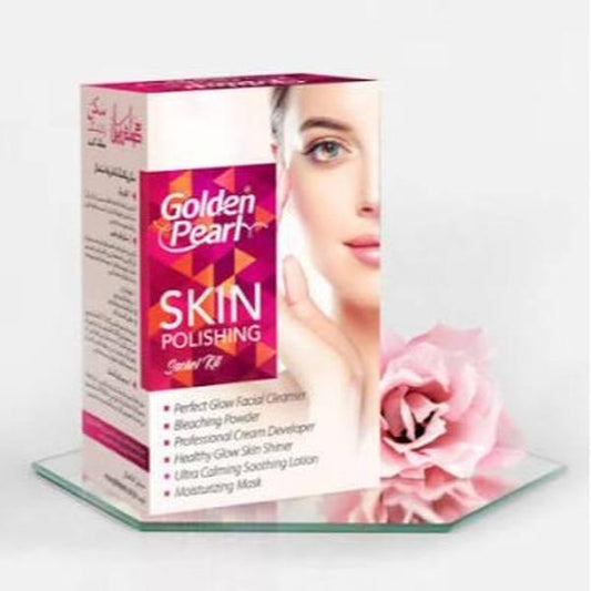Golden Pearl Skin Polish Facial Sachet Kit – Dead Sea Mud Mask with Aloe Vera & Vitamin E for Deep Cleansing, Exfoliation & Radiant Skin
