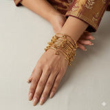 Kashmiri Bangles 8pcs Set In Gold & Silver Traditional Indian Jewelry For Women Bridal, Mehndi, Wedding