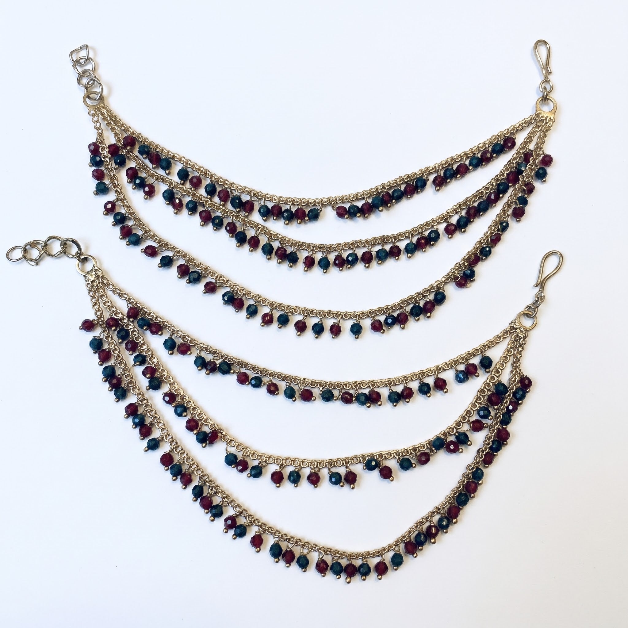 Gold & Multi pearl Ear Chain/Sahare/Pearl kaan chain/Earring support chain/Indian Jewelry/Pakistani Jewelry/Bahubali Kaan sahara Sold as a Pair