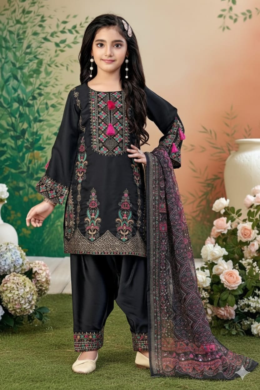 Girls Kids Luxury Shalwar Kameez with Dupatta Readymade Collection for Eid Celebrations kids wear Original, Embroidery, Formal, Outfit, Embroidered Pakistani Asian