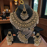 Fancy Traditional Cultural Bridal. Jewellery Set with Stunning Coloured Studs Stones and Beads Perfect for Bridal Dresses
