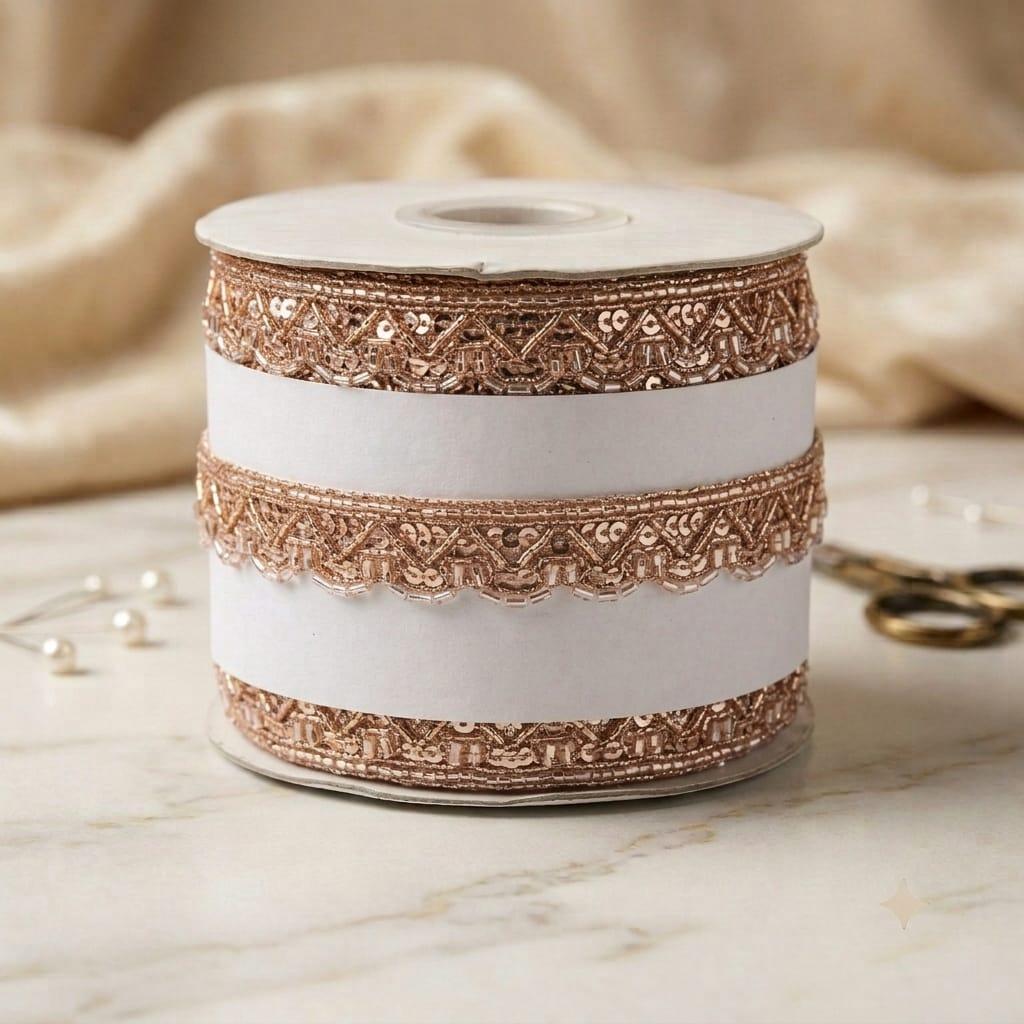 18 Mtrs Indian Lace Trim Roll Decorative Border for Salwar Kameez Dupatta Saree Kurti Lehenga Blouse Dress Making Sewing Craft DIY Ethnic Lace Ribbon Trim