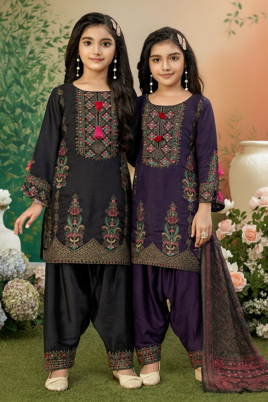 Girls Kids Luxury Shalwar Kameez with Dupatta Readymade Collection for Eid Celebrations kids wear Original, Embroidery, Formal, Outfit, Embroidered Pakistani Asian