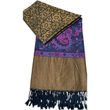 Beautiful high quality pashmina shawl printed border and centre full size 40/90 inches light weight