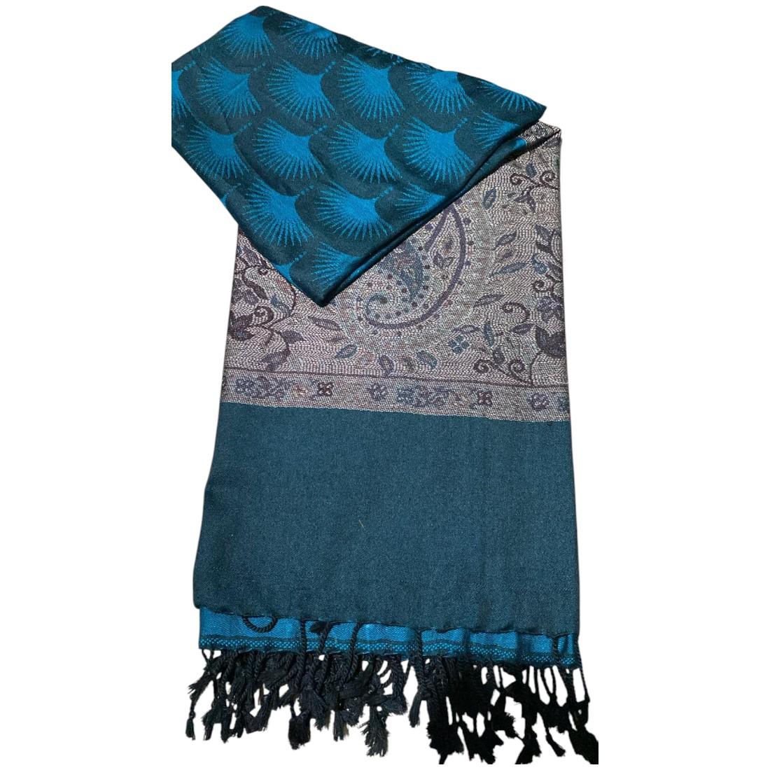 Beautiful high quality pashmina shawl printed border and centre full size 40/90 inches light weight