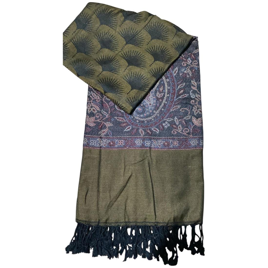 Beautiful high quality pashmina shawl printed border and centre full size 40/90 inches light weight