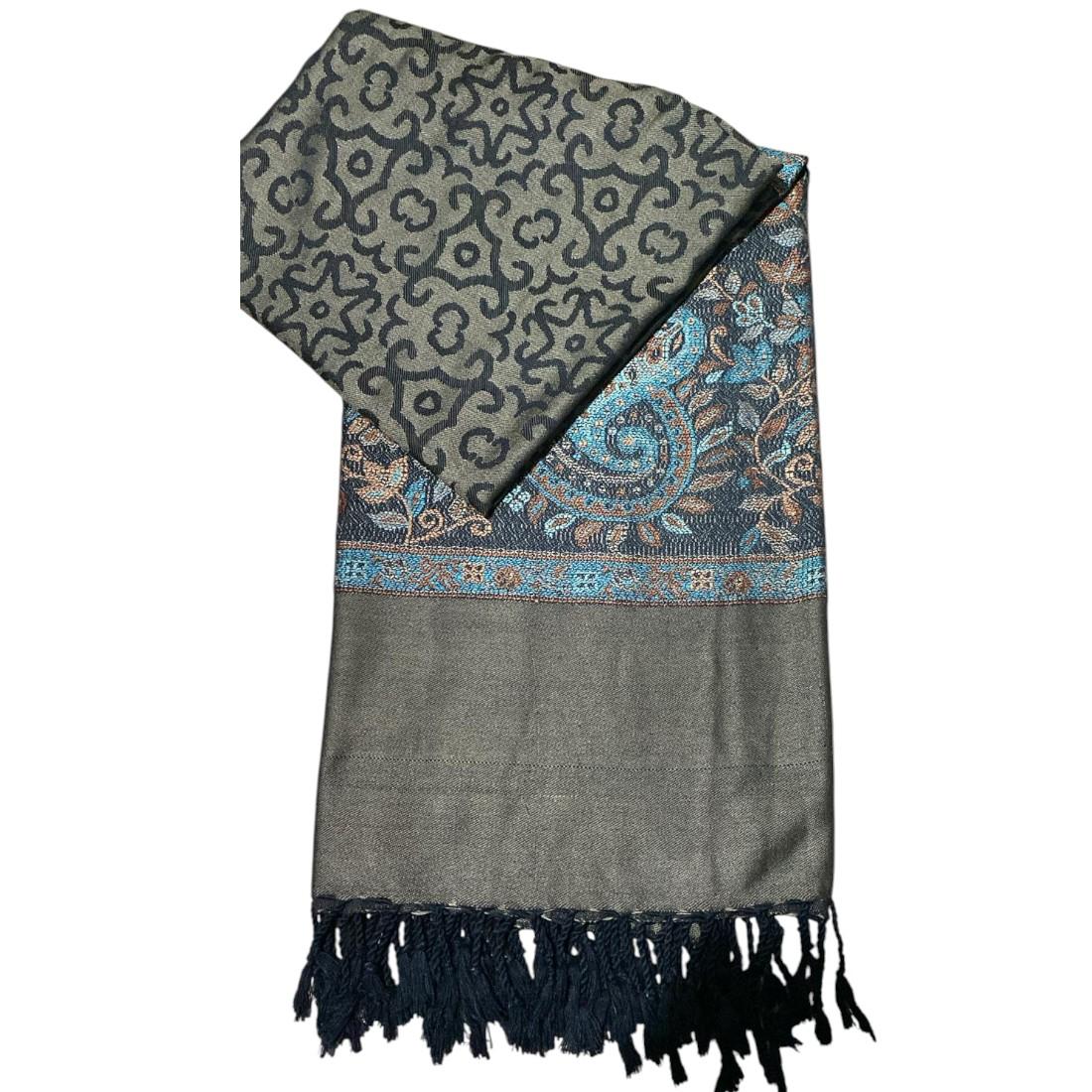 Beautiful high quality pashmina shawl printed border and centre full size 40/90 inches light weight