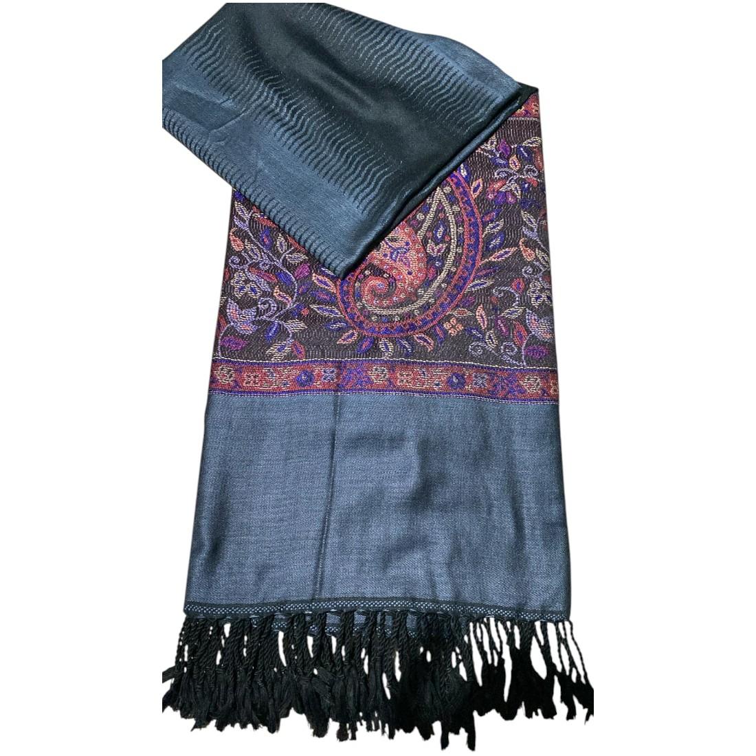 Beautiful high quality pashmina shawl printed border and centre full size 40/90 inches light weight