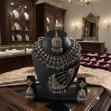 Fancy Traditional Cultural Bridal. Jewellery Set with Stunning Coloured Studs Stones and Beads Perfect for Bridal Dresses