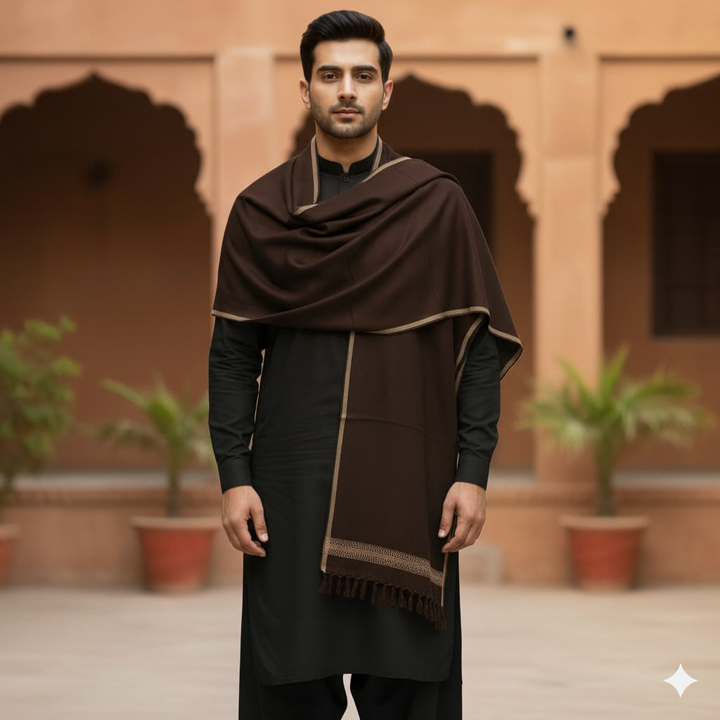 Pakistani Shawl for Men Large Oversize Meditation Blanket Traditional Wool Shawl Blanket Wrap Gift for Him Brother Father All Seasons