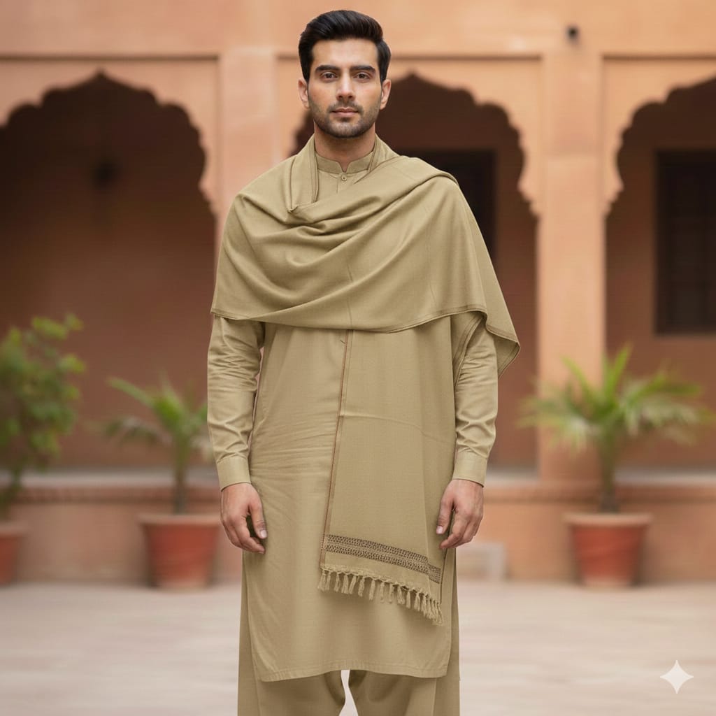 Pakistani Shawl for Men Large Oversize Meditation Blanket Traditional Wool Shawl Blanket Wrap Gift for Him Brother Father All Seasons