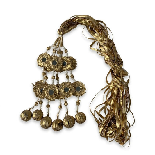 Indian Pakistani Paranda Punjabi Parandi Mehndi Jaago Mirror Bridal Patiala Hair Accessories for Traditional Bridal Looks