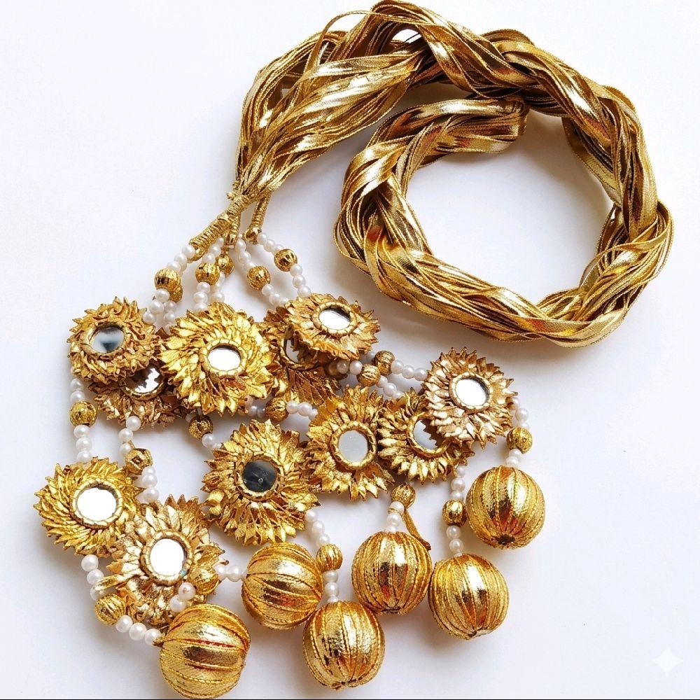 Indian Pakistani Paranda Punjabi Parandi Mehndi Jaago Mirror Bridal Patiala Hair Accessories for Traditional Bridal Looks