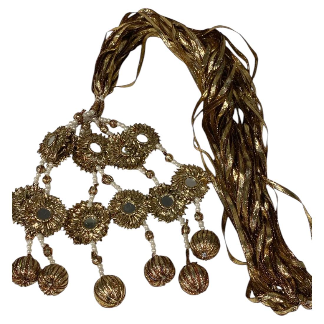 Indian Pakistani Paranda Punjabi Parandi Mehndi Jaago Mirror Bridal Patiala Hair Accessories for Traditional Bridal Looks