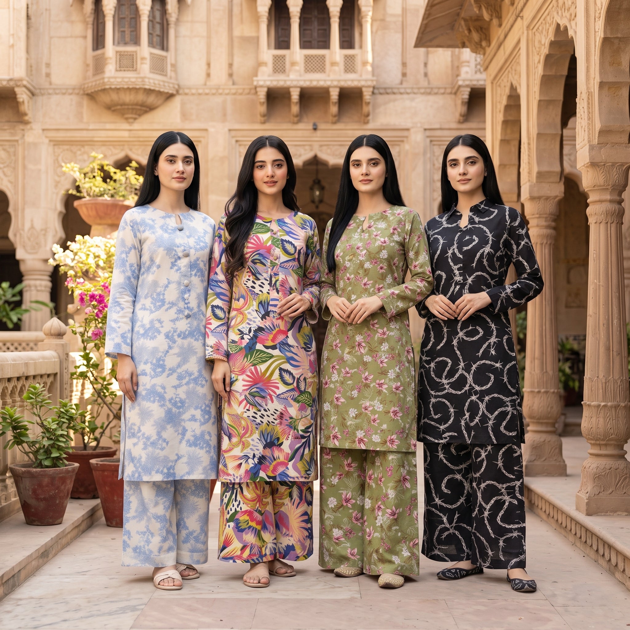 Women's Printed Pakistani Cord Sets I Salwar Kameez I Summer Fabric- Loose Fit, 10 Designs Size S-XXL -  Breathable Soft Suit Womenswear Aesthetics Asian Clothes Salwar Summer