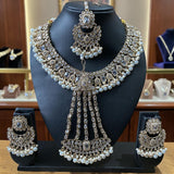 Fancy Traditional Cultural Bridal. Jewelry Set with Stunning Colored Studs Stones and Beads Perfect for Bridal Dresses