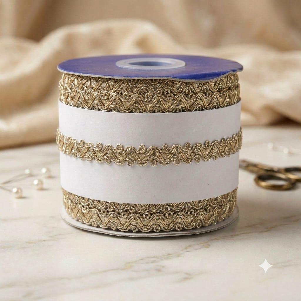 18 Mtrs Indian Lace Trim Roll Decorative Border for Salwar Kameez Dupatta Saree Kurti Lehenga Blouse Dress Making Sewing Craft DIY Ethnic Lace Ribbon Trim